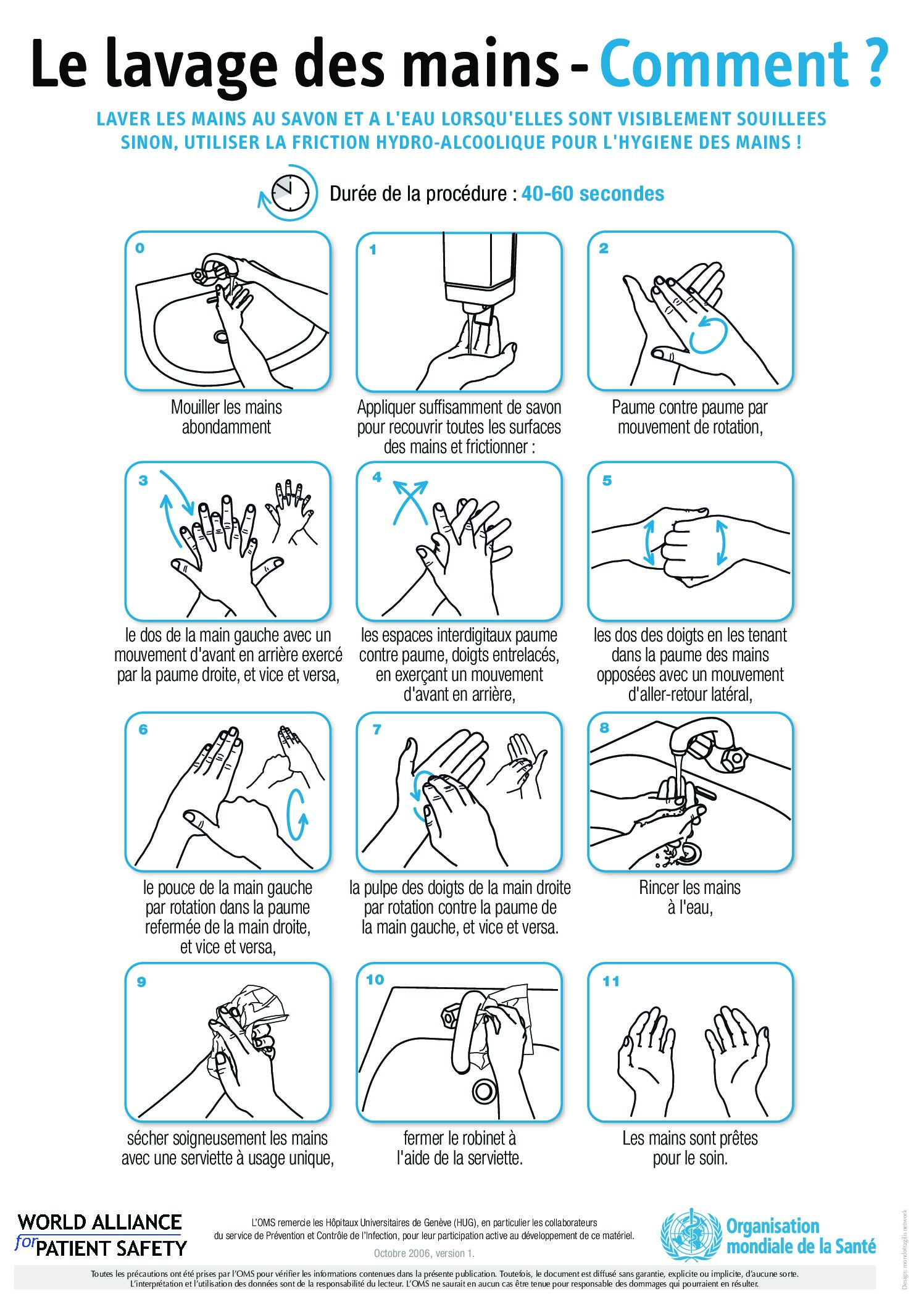 les étapes du lavage de mains oms plateforme elsa